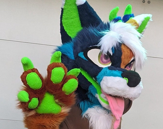Blue and Brown Wolf Fursuit Mini Partial - Etsy