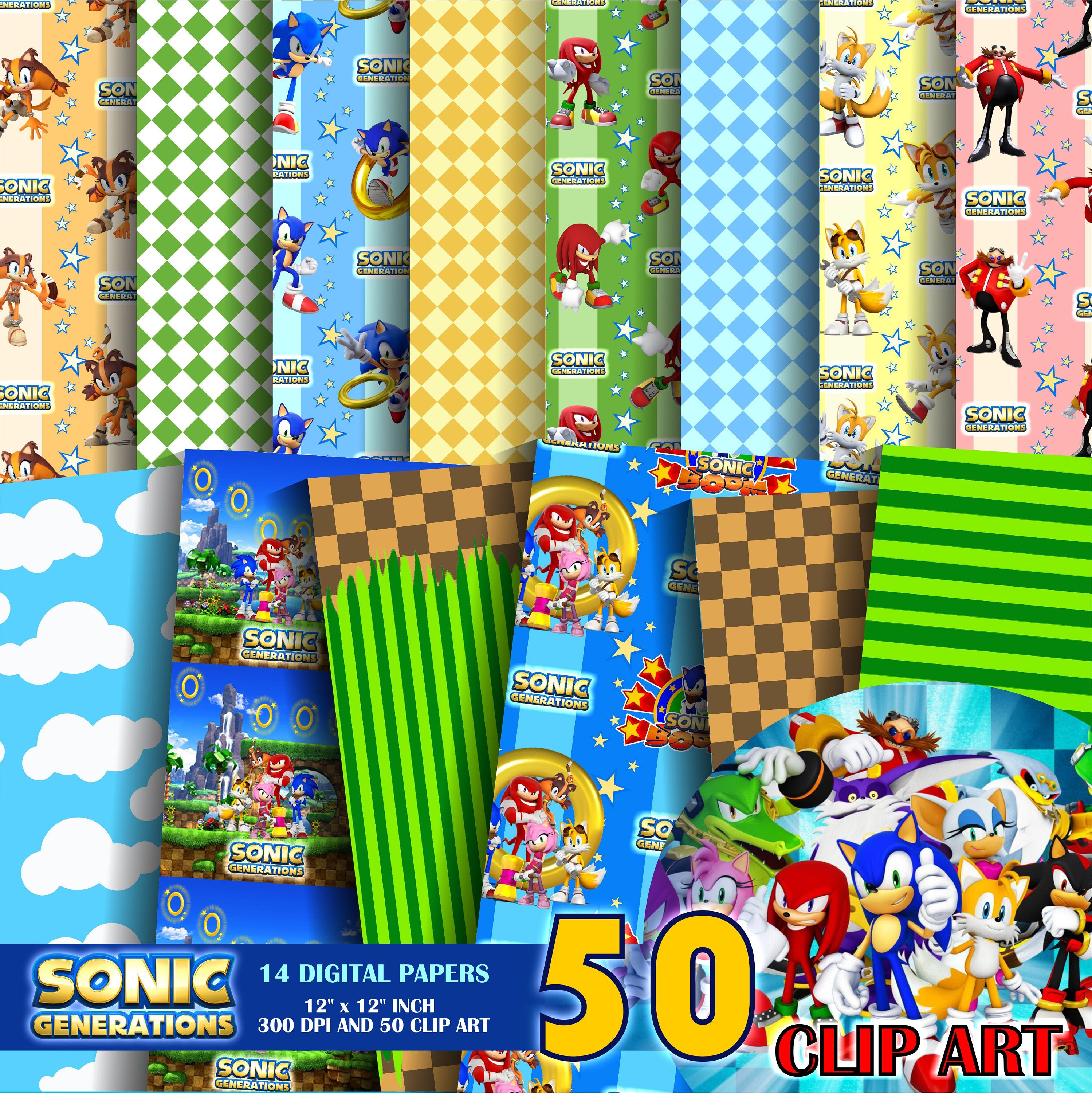 Kit Digital Sonic 40 cliparts png