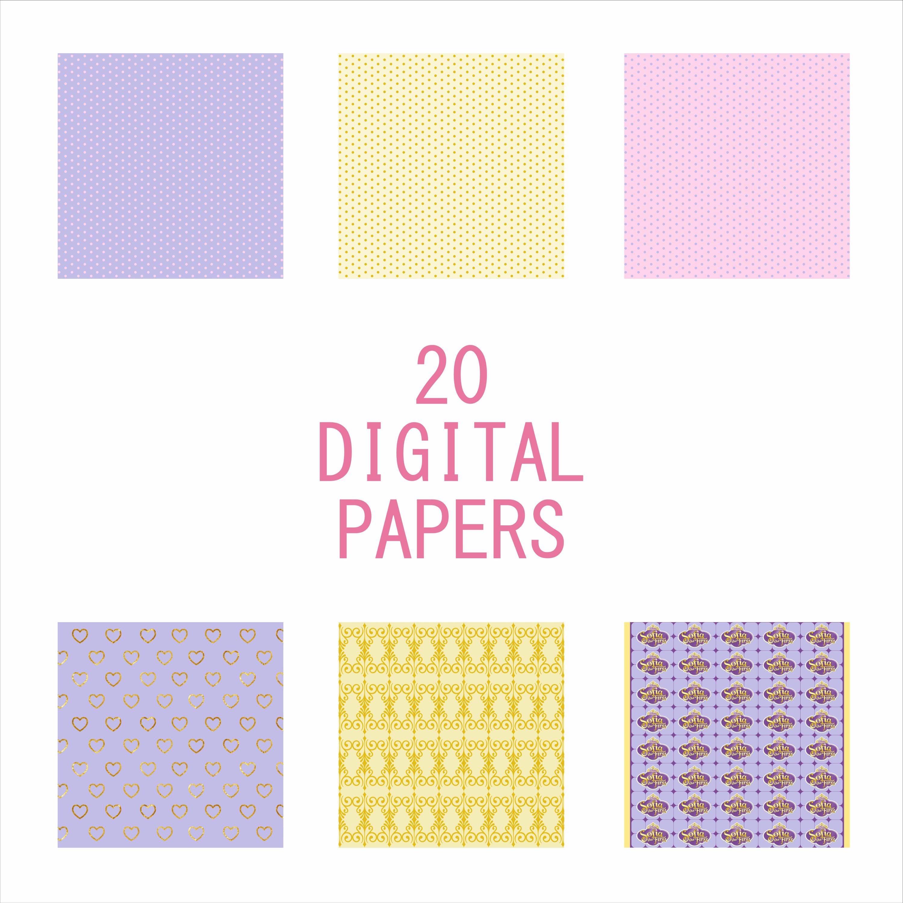 Princess Sofia, Sofia the First - Digital Paper, Printable