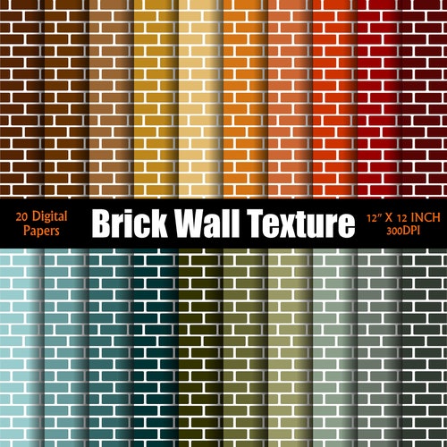Brick Wall Digital Scrapbook Paper Pack Printable Scrapbooking - Etsy