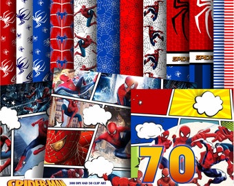 Spiderman Digital Paper,Marvel Superheroes, Spiderman canvas, Spiderman birthday decoration, Spiderman printable, scrapbook, Spiderman