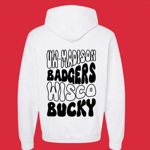 UW Madison / Badgers / Wisco / Bucky Wavy Letter zum Herunterladen, Print & Cut Fertig Design