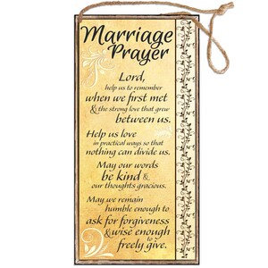 ATX CUSTOM SIGNS - Marriage Prayer Sign - Lord, help us to remember when we first met & the strong love that grew between us.