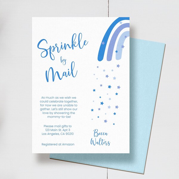 Sprinkle by Mail Baby Shower Editable Etsy