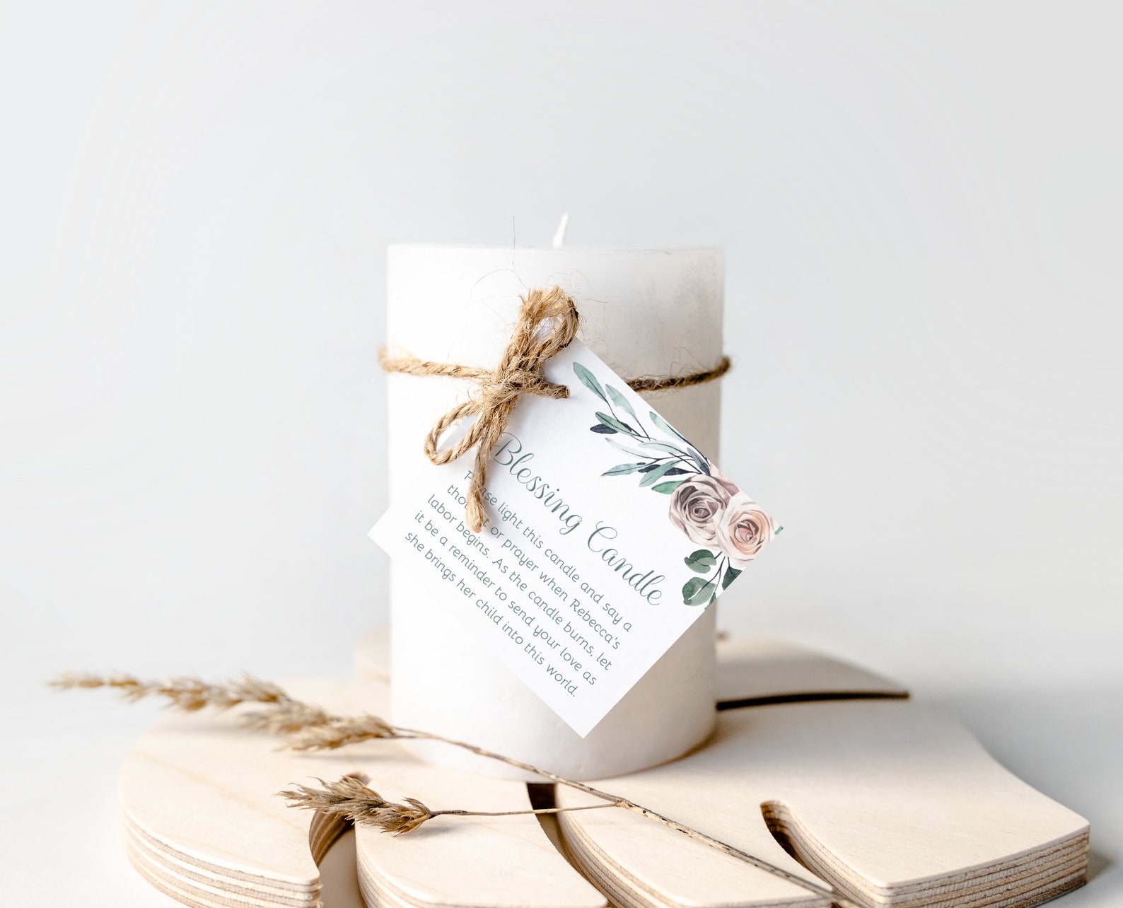 Blessing Candle Tag Mother's Blessing Blessingway Favor Etsy