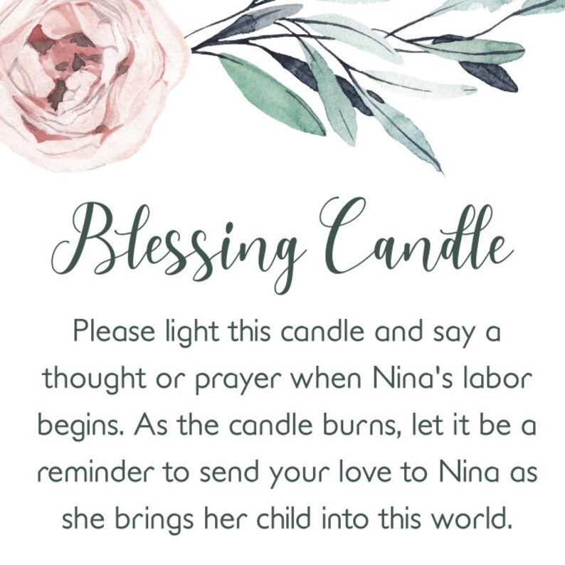Blessing Candle Tag Mother's Blessing Blessingway Candle Etsy
