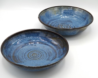 Set of Two Cobalt Blue Pasta Bowls