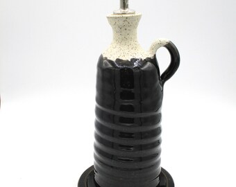 Black & White Oil Bottle with Plate