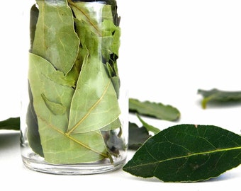 Organic Bay Leaf Culinary Herb, Whole Bay Leaf Sustainably Grown & Slow Dried For Cooking, Gourmet Ingredients, Glass Jar, Farm to table