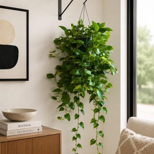 Pothos Hanging Plant – Large Live Trailing Houseplant, Easy Care Indoor Greenery, Modern Boho Decor