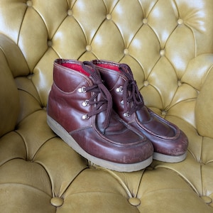 Vtg Bass Brown Leather Ankle Boots Made in Italy Mens 10.5 Derby Shoes Oxfords‎ Italian Bass Shoes - Etsy main image 3