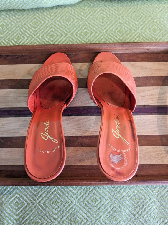 Vintage Garolini Orange Leather Heels / Size US 5… - image 8