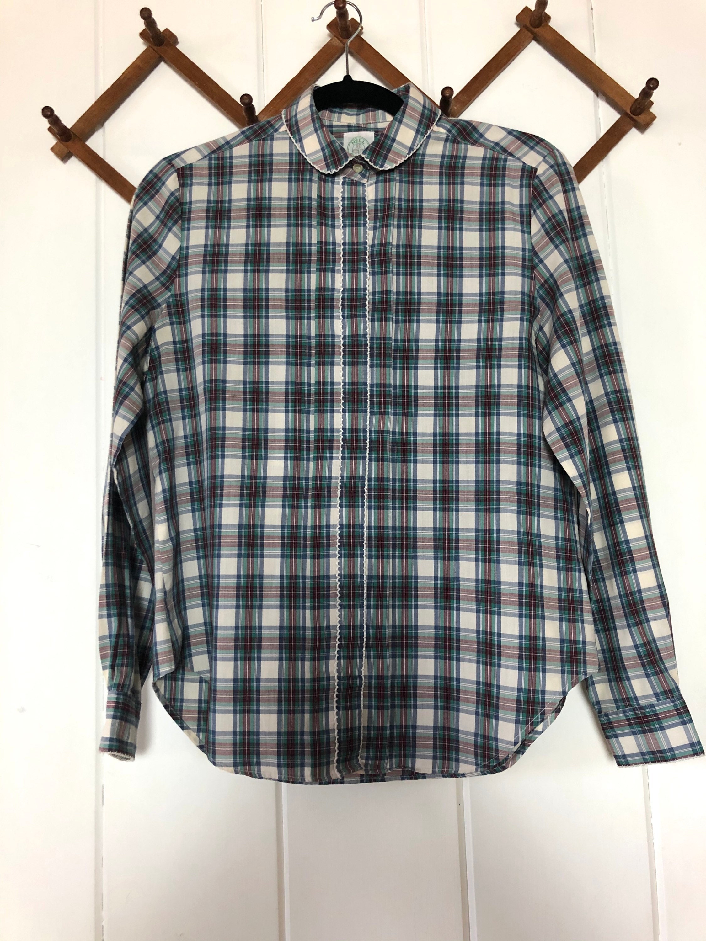 Vintage 50s / 60s Women's Plaid Button Down Shirt / Plaid Etsy Australia