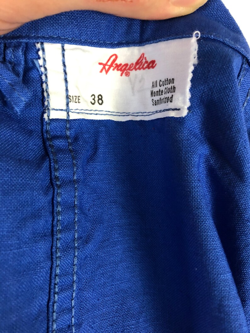 Vintage 50's Angelica Uniforms Blue Button Down Long Etsy