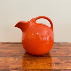 Vintage Mid Century Orange Ball Pitcher / Kitchen Decor / Shelf Decor / Gift Idea / Free US Shipping