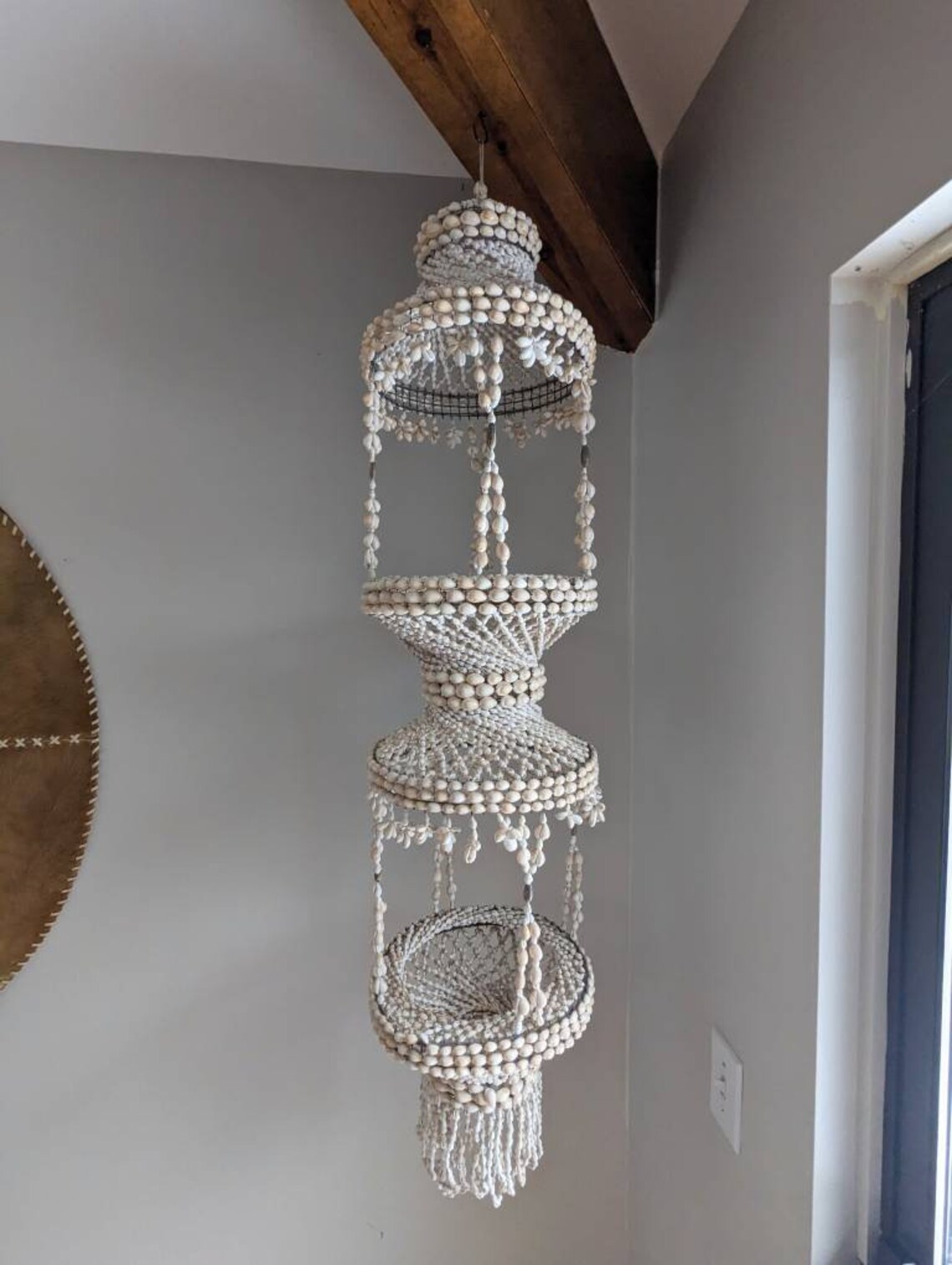 Vintage Mid Century Seashell Chandelier Double Plant Hanger / - Etsy