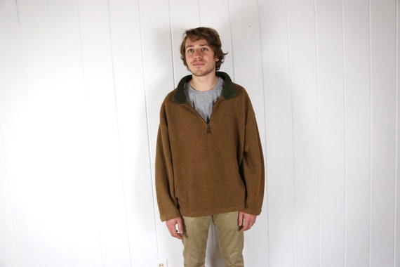 Vintage Men's Fall Sherpa Sweater / Teddy Sweater… - image 1