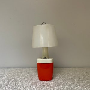 Vintage 1970s Ashflash AFC Cordless Plastic Camping Light in Orange and White / Free US Shipping