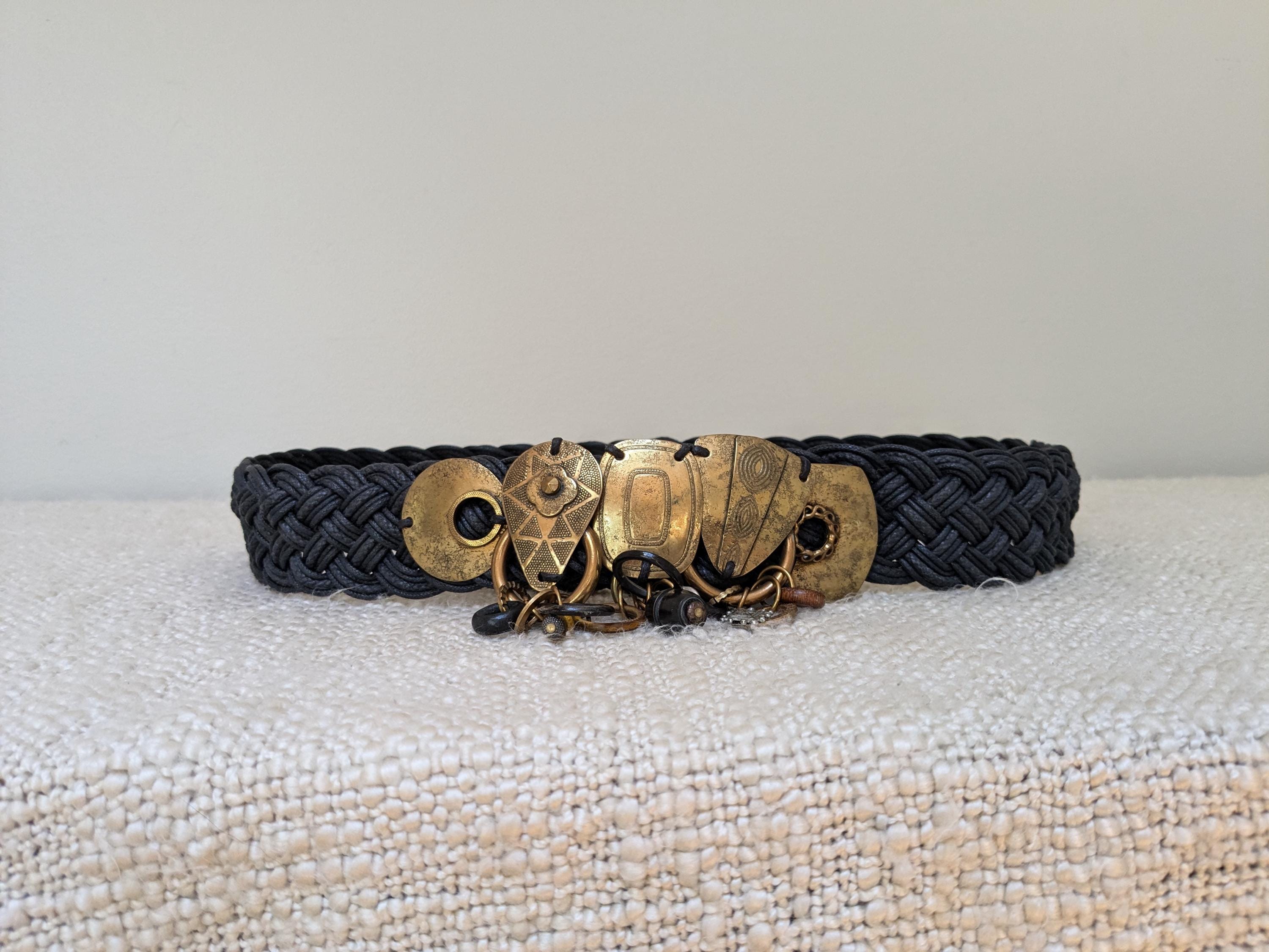 Vintage Marjorie Baer Belt with Silver and Gold Buckle Vintage Marjorie Baer SF Brass Belt Asian and 50 similar items main image 2