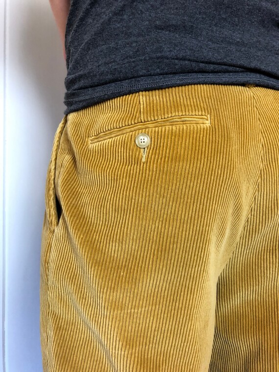 Vintage Mens Mustard Color Corduroy Pants / Mens T