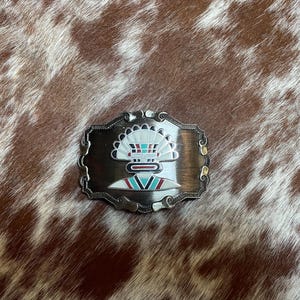 Vintage 1970s Raintree Southwestern Style Belt Buckle / Free US Shipping