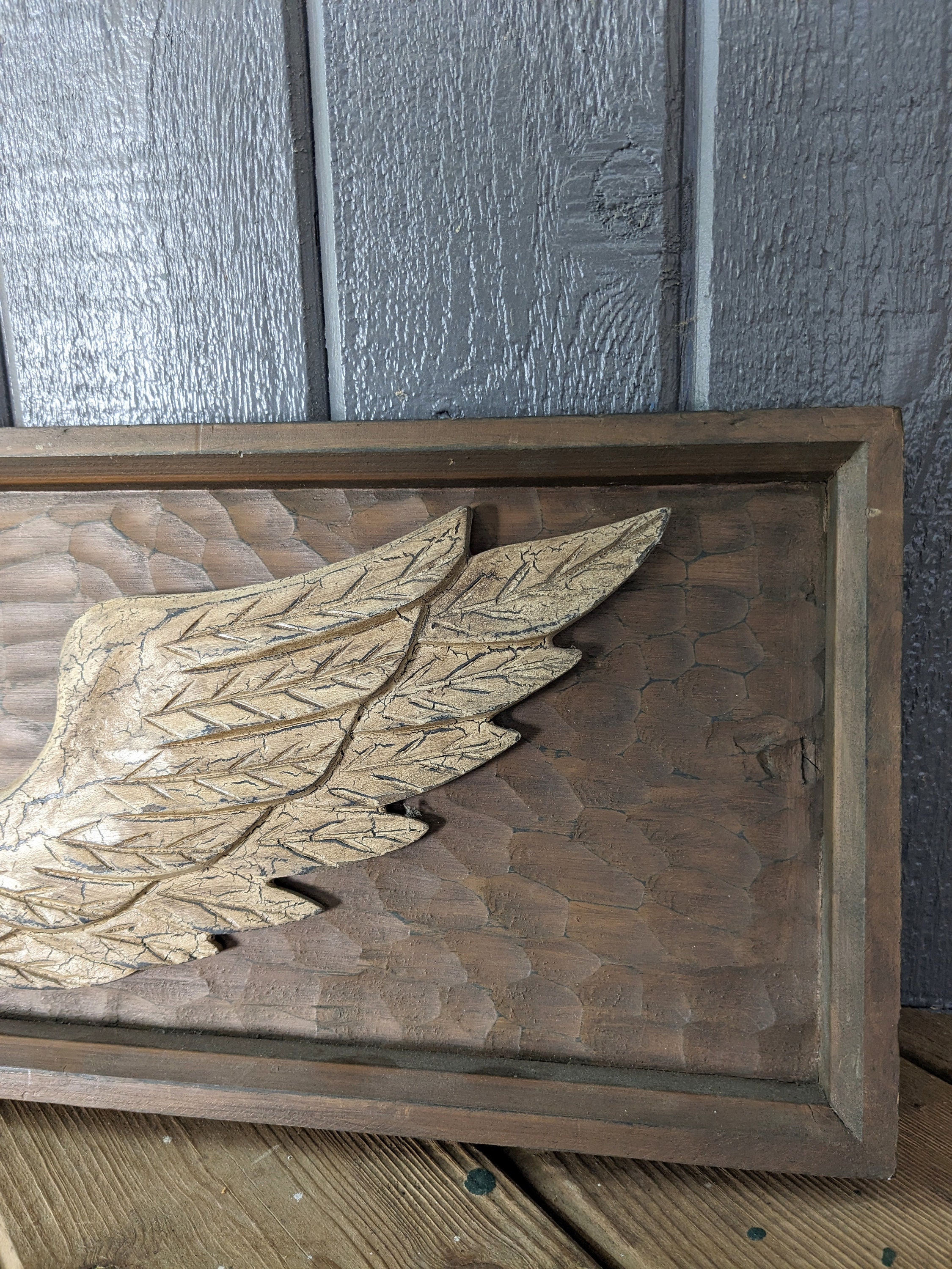 Vintage Large Wooden Angel Wall Décor / Free US Shipping Etsy