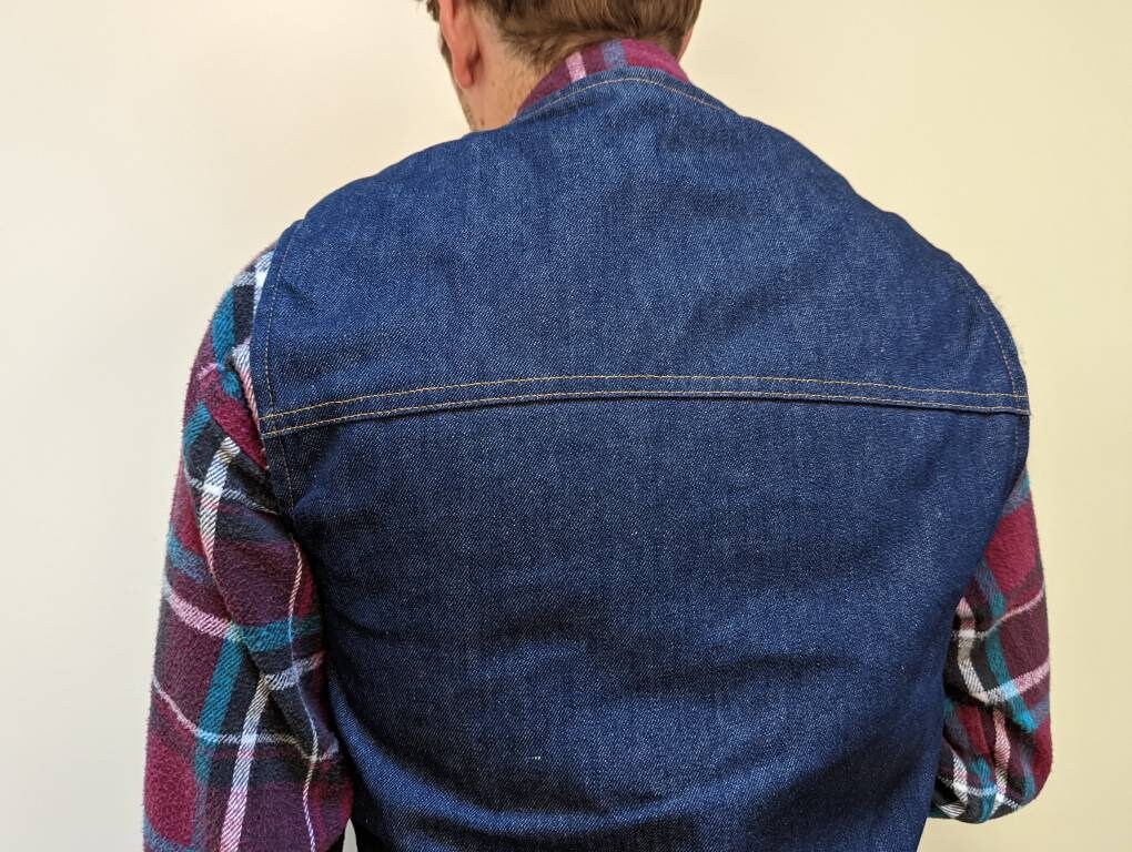 Vintage Denim Sherpa Lined Carhartt Vest / Union Made / Workwear
