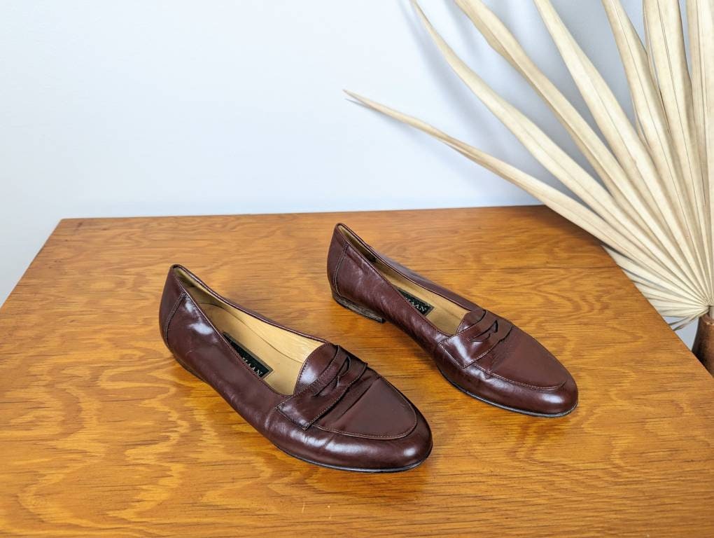 Vintage Brown Leather Cole Haan Loafers / Slip Ons / Flats / - Etsy