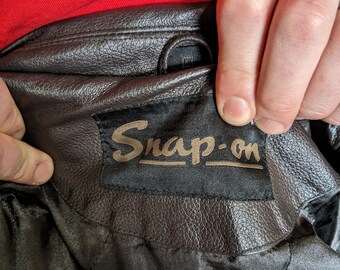 Vintage Men's Brown Leather Snap on Zip up Jacket / Free US Vintage Men's Brown Leather Snap on Zip up Jacket / Free US