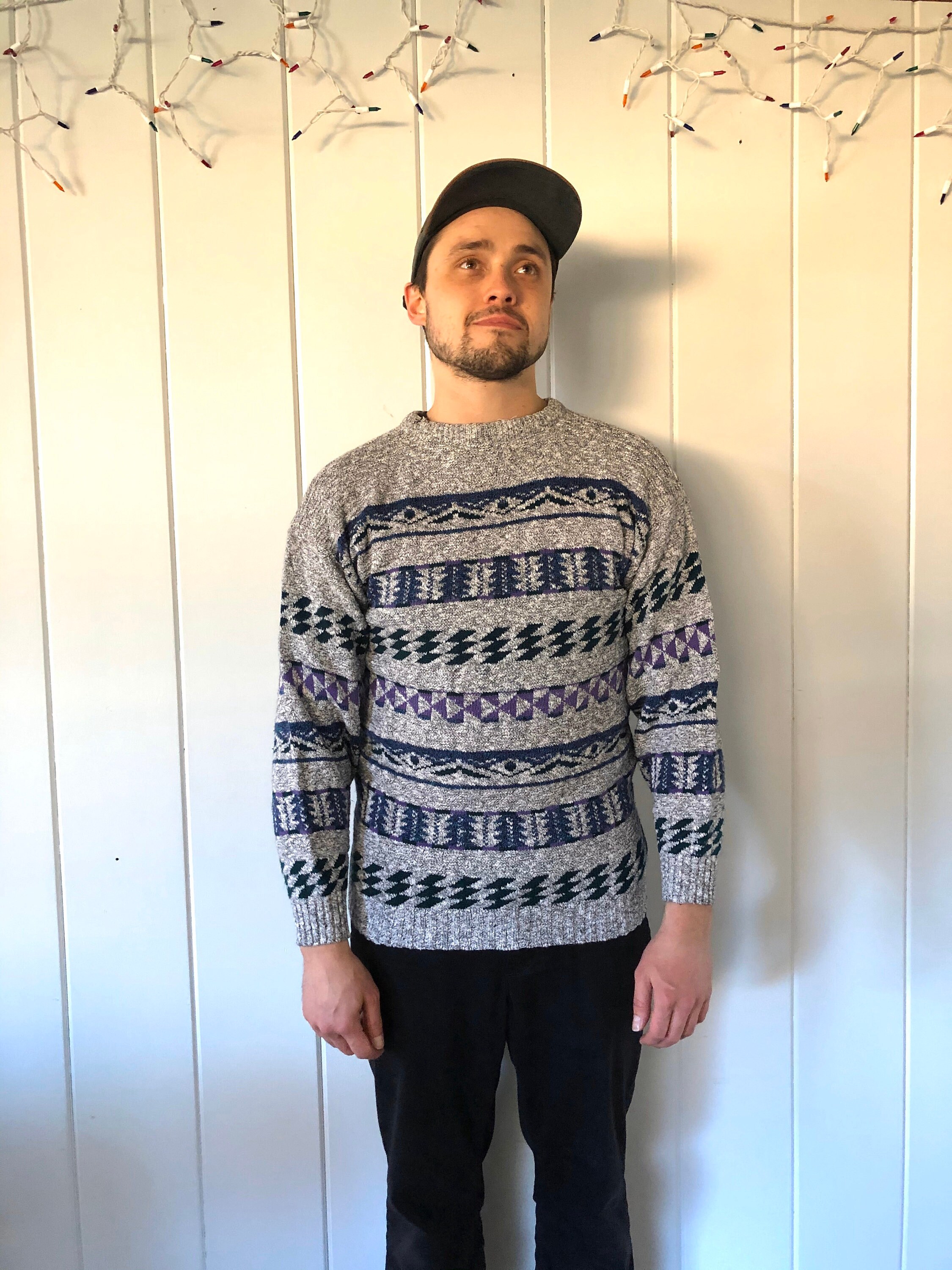 Vintage Colorful Handmade Abstract Knit Sweater / Mens Medium | Etsy