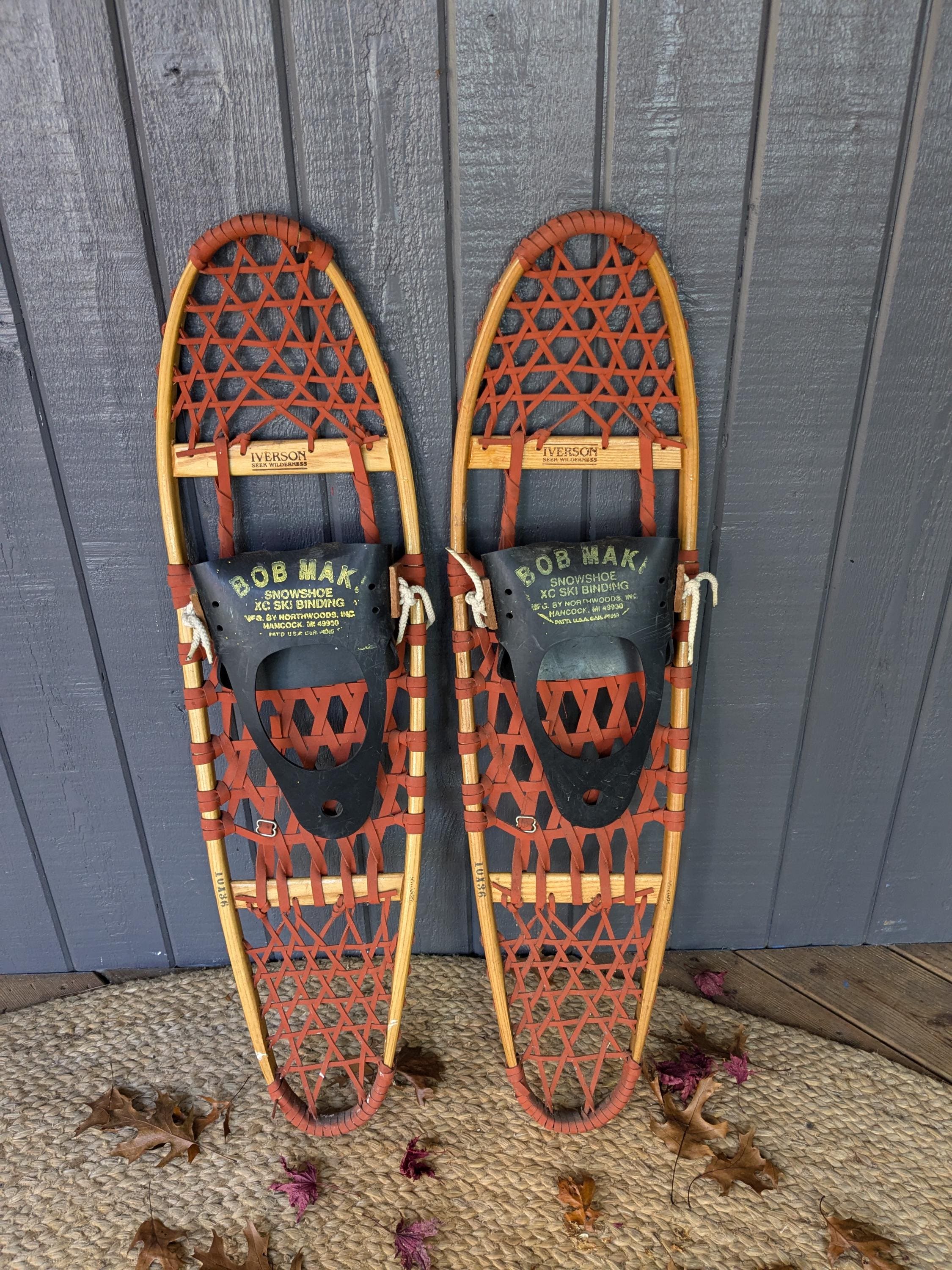 Vintage Cabela\'s Wooden SNOWSHOES rawhide 10\