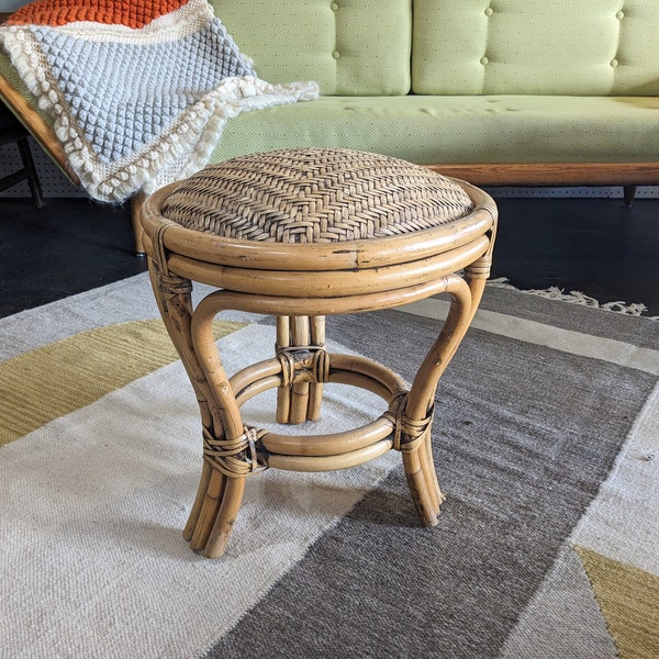 Rattan Footstool Etsy