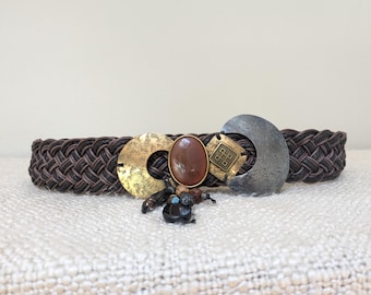 Vintage Streets Ahead Leather Braided Belt and Mixed Metal  display picture 2