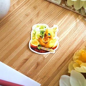 Chocobo Lemonade Sticker / Final Fantasy Drink Vinyl Sticker / Kawaii Chocobo Die-Cut Sticker