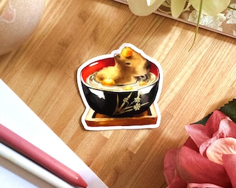 Capybara Mandarin Sticker / Cute Capybara Vinyl Sticker / Kawaii Capybara Die-Cut Sticker