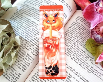 Pokemon Flareon Bookmark - Bubble Tea / Cute Eeveelution Bookmark / Boba Bookmark / Kawaii Pokemon Bookmark