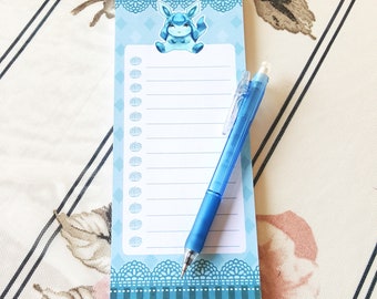 Pokemon Glaceon Notepad / Glaceon Stationery / Eeveelution Memo Pad / Cute To-do List / Kawaii Stationery