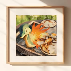 47. Pokemon Cyndaquil Art Poster - Smore / Food Poster / Cute Food Art / Art for Kitchen / Kawaii Pokemon / Cute Cyndaquil Poster / Wall Art
