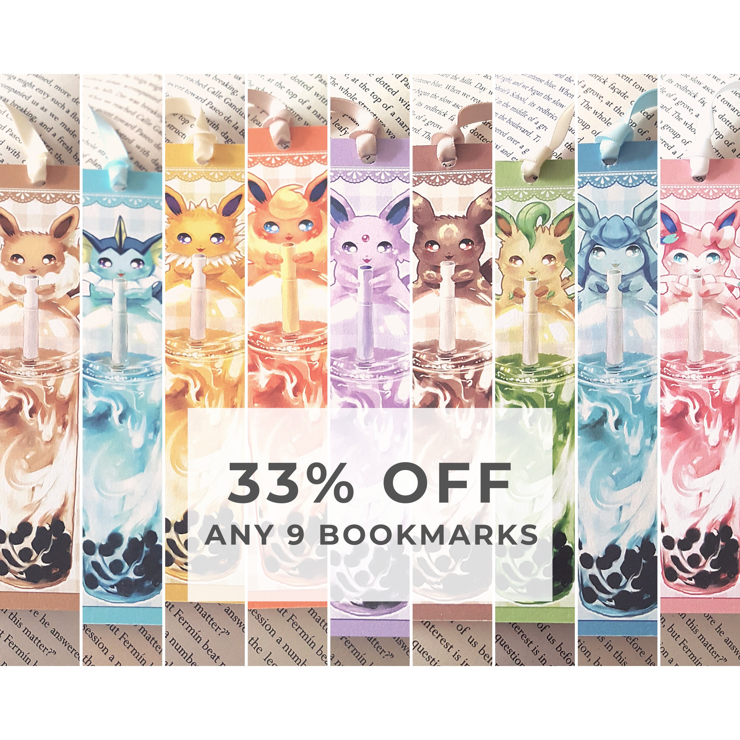 Pokemon Eevee Bookmark Bubble Tea Eeveelutions | Etsy Canada