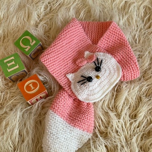 Keyhole kitty scarf, Pull Through Neck Warmer, Children&#39;s Scarf
