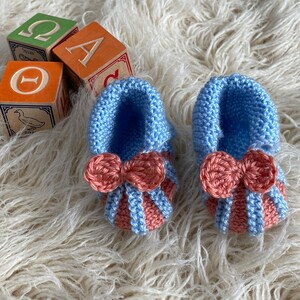 Knit baby booties, hand knitted newborn socks, warm baby booties, gift for baby, cuff booties, baby girl