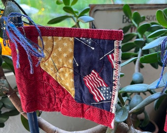 Vintage quiltstof Americana-vlag, decor 4 juli