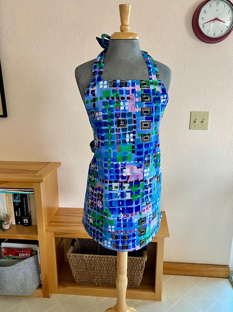 Reversible Cotton Apron: Colorful Print, Adjustable Neck, Medium - Etsy