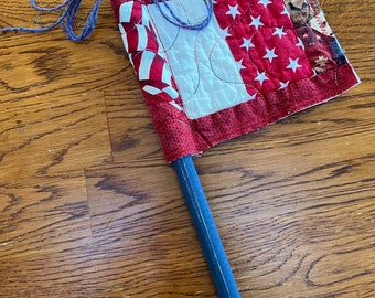 Vintage stoffen Americana-vlag, handgemaakt 4 juli-decor