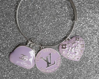 Lilac CC & LV Charm Bracelet