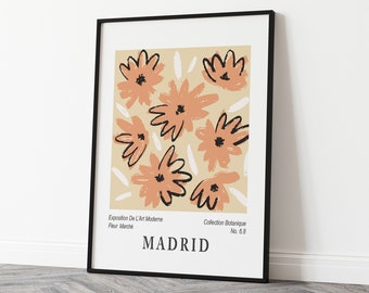 Madrid Floral Museum Exhibition Poster, Flower Print, Minimalist Gallery Wall Art, Master Bedroom Decor, Spanish Botanical Garden Digital