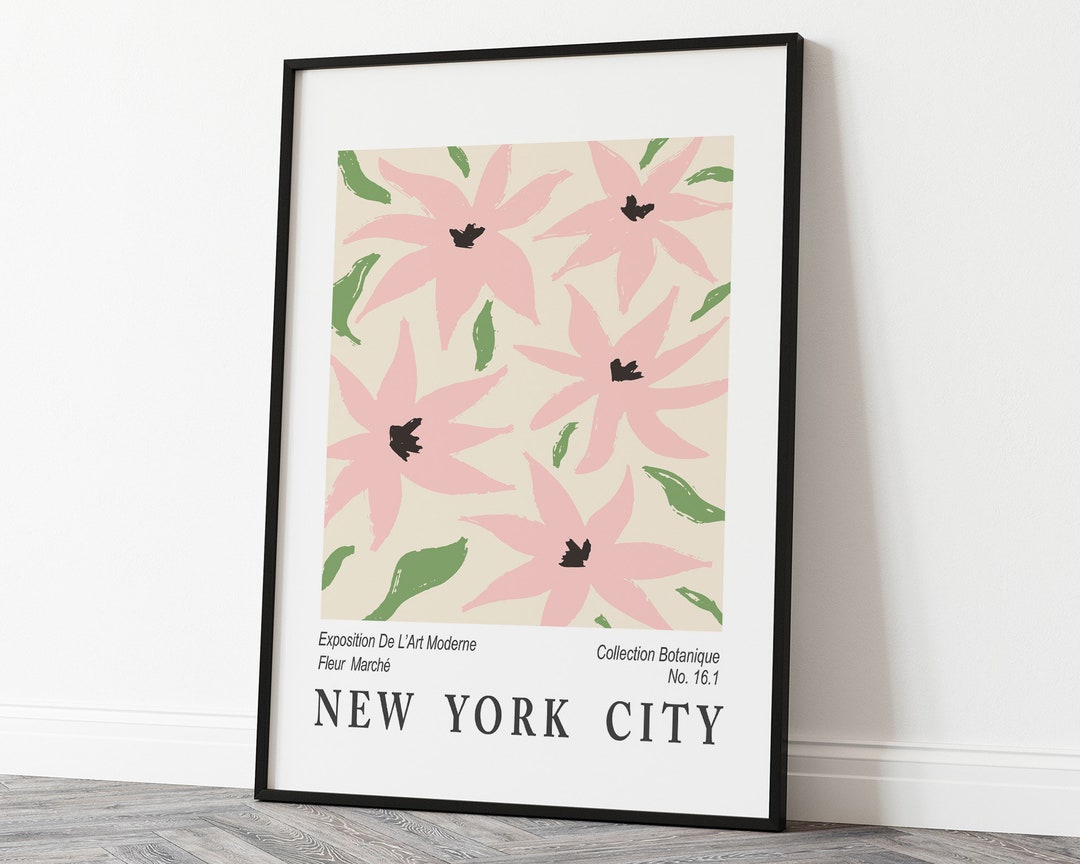 New York City Flower Wall Art, Flower Market Print, Cool Digital Poster