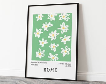 Rome Flower Market Poster Print, Bedroom Decor, Italian Museum Gallery Wall Art, Bathroom Decor, Retro Floral Digital Print, Italy