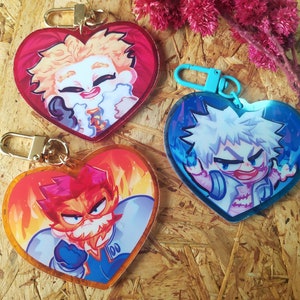 Hawks & flames Todoroki charm keychain