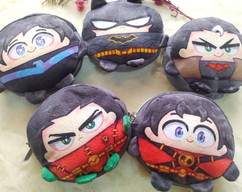 Batboys coinpurse /  batfam / batfamily coin purse  / coin pouch